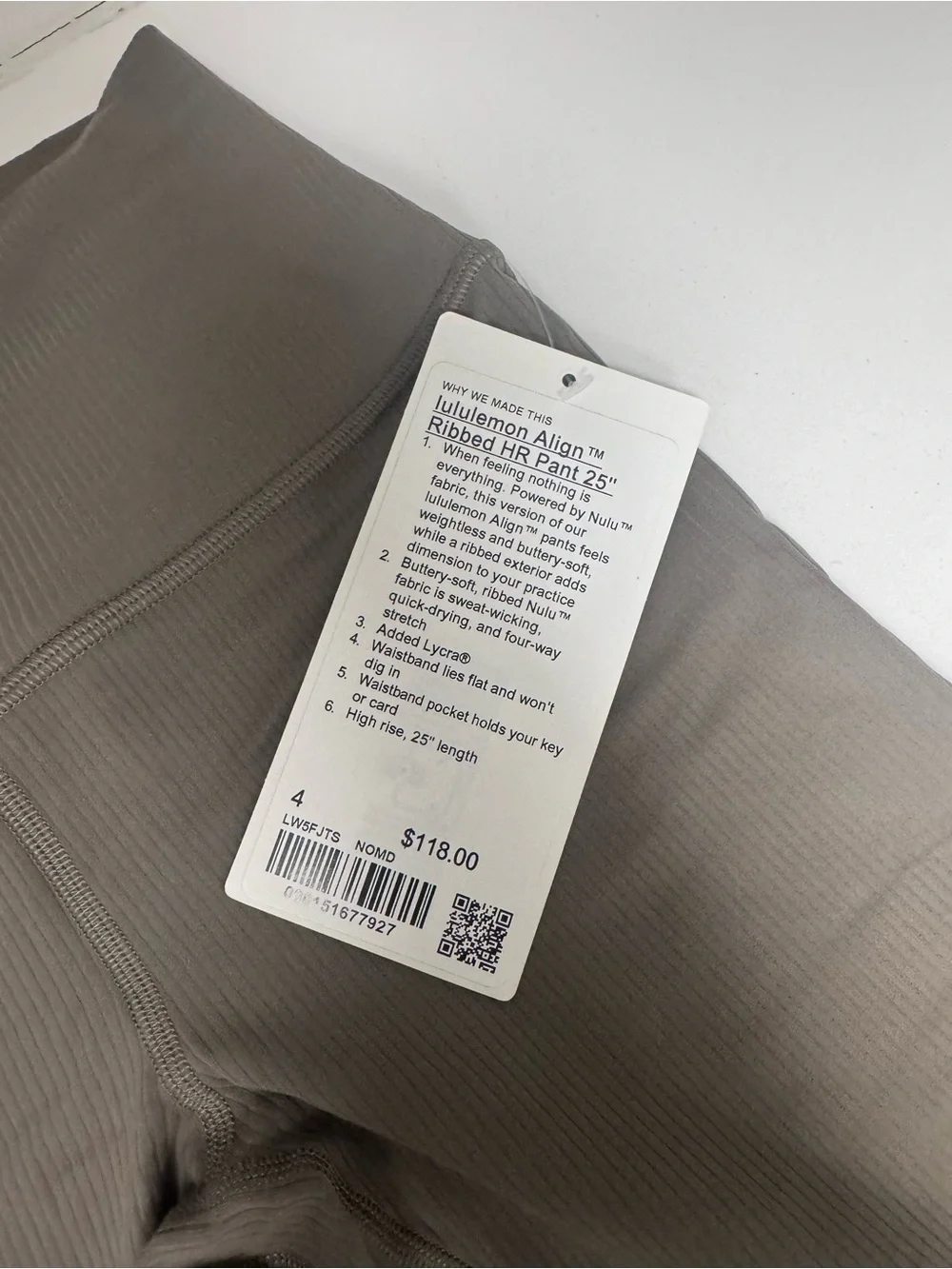 lululemon Align Ribbed High-Rise Leggings in Taupe